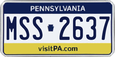 PA license plate MSS2637