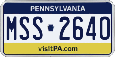 PA license plate MSS2640