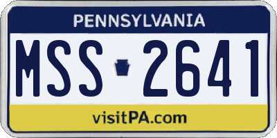 PA license plate MSS2641