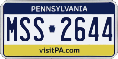 PA license plate MSS2644