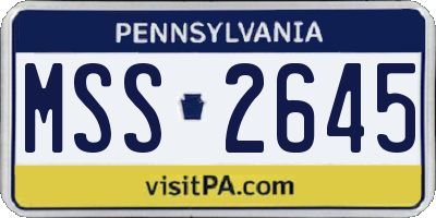 PA license plate MSS2645