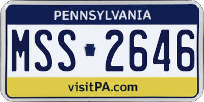 PA license plate MSS2646