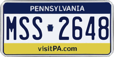 PA license plate MSS2648