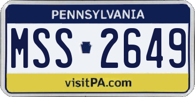 PA license plate MSS2649