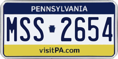 PA license plate MSS2654