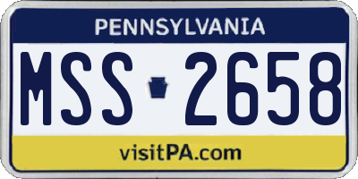 PA license plate MSS2658