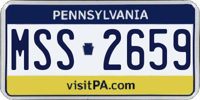 PA license plate MSS2659