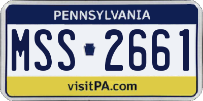 PA license plate MSS2661