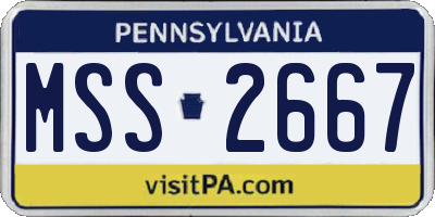 PA license plate MSS2667