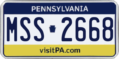 PA license plate MSS2668