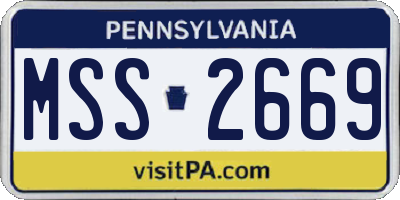PA license plate MSS2669