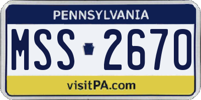 PA license plate MSS2670