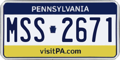PA license plate MSS2671