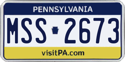 PA license plate MSS2673