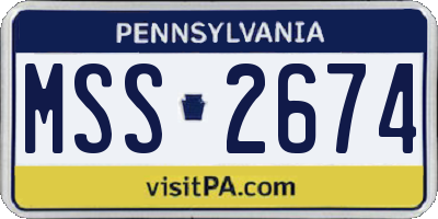 PA license plate MSS2674