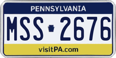 PA license plate MSS2676