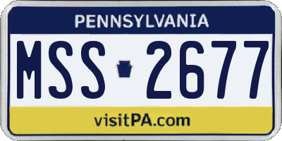 PA license plate MSS2677