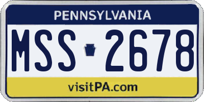 PA license plate MSS2678