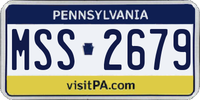 PA license plate MSS2679