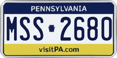 PA license plate MSS2680