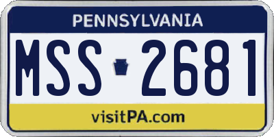 PA license plate MSS2681