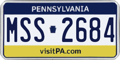 PA license plate MSS2684