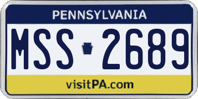 PA license plate MSS2689