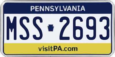 PA license plate MSS2693
