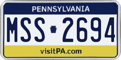 PA license plate MSS2694