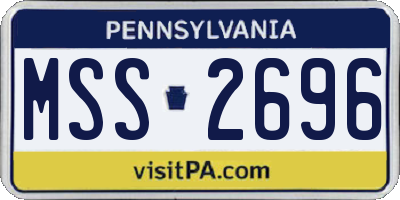 PA license plate MSS2696