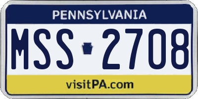 PA license plate MSS2708