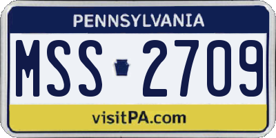 PA license plate MSS2709