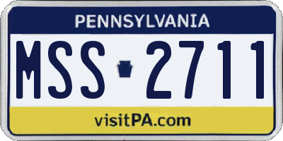 PA license plate MSS2711