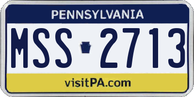 PA license plate MSS2713