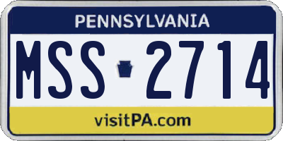 PA license plate MSS2714