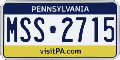PA license plate MSS2715
