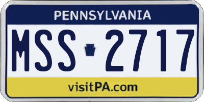 PA license plate MSS2717