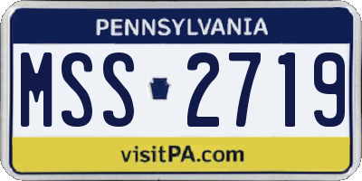 PA license plate MSS2719
