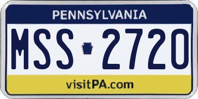 PA license plate MSS2720