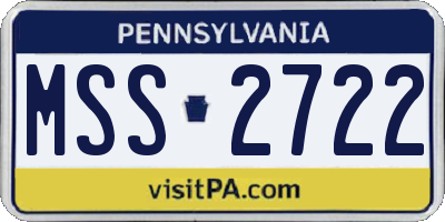 PA license plate MSS2722