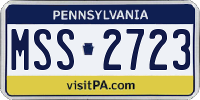 PA license plate MSS2723
