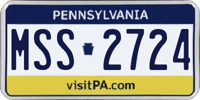 PA license plate MSS2724