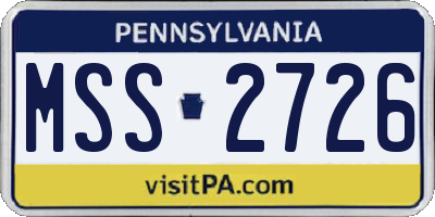 PA license plate MSS2726