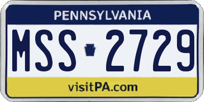PA license plate MSS2729