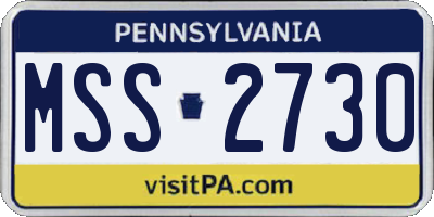 PA license plate MSS2730