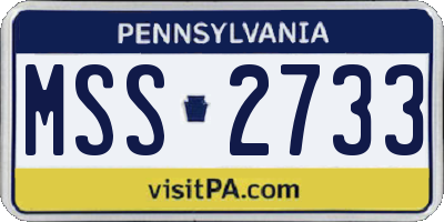 PA license plate MSS2733