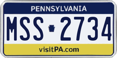 PA license plate MSS2734