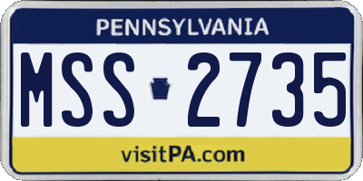 PA license plate MSS2735