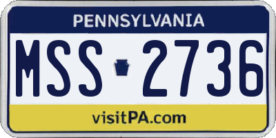 PA license plate MSS2736