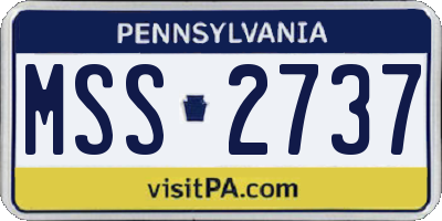 PA license plate MSS2737